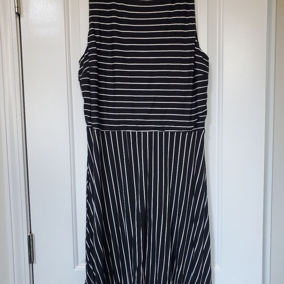 🎉NWT LOFT Striped Twist Back Flare Dress - Picture 4 of 10